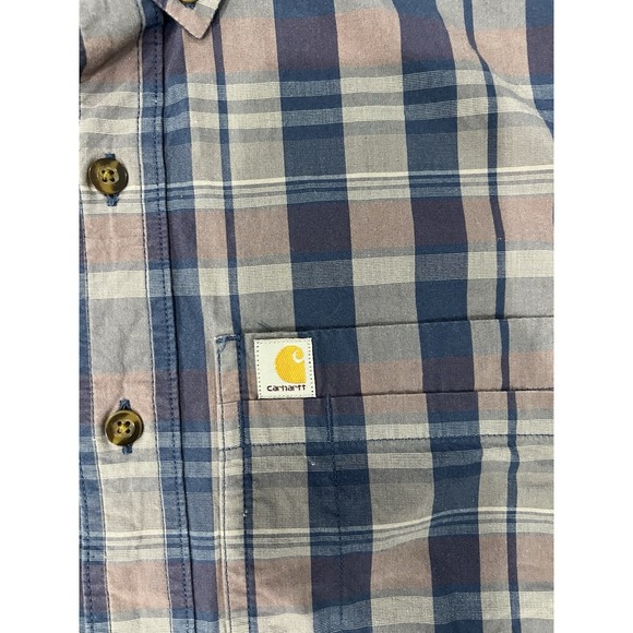 Carhartt Men's Blue Plaid Relaxed Fit Flannel sz Small EUC - Picture 5 of 10